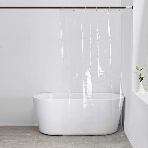 Cobbe Clear Shower Curtain Liner Waterproof Shower Curtain Liner with Hooks for Bathroom Shower 35x70 Inches