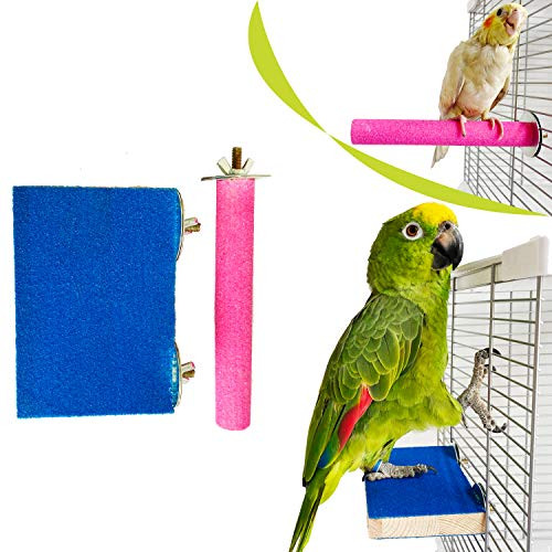 Bird Perch Bird Stand Platform Toy Natural Wood Parrot Perch Paw Grinding Stick Bird Cage Accessories Exercise Toys for Pet Parrot Budgies Parakeet Cockatiels Conure Lovebirds Rat Mouse Hamster