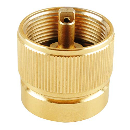 Wadoy Camping Stove AdapterLPG Adapter Convert 1LB Propane Small Tank Input and a Lindal Valve EN417 Output