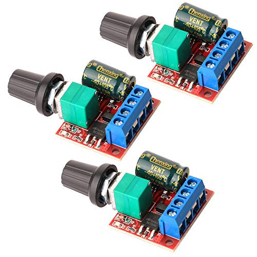 Gebildet 3pcs Mini DC Motor PWM Speed Controller DC 5V-35V 5A Speed Adjustable Switch Module 6V 12V 24V Variable Voltage Regulator Dimmer Governor Switching Build with LED Indicator