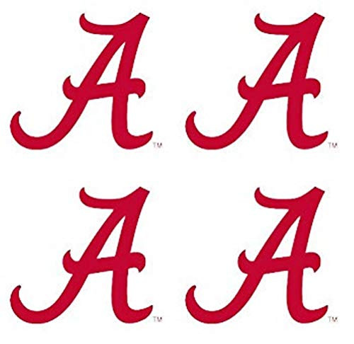 University of Alabama UA Crimson Tide  Waterless Peel   Stick Temporary Spirit Tattoos  4-Piece  Crimson A Logo