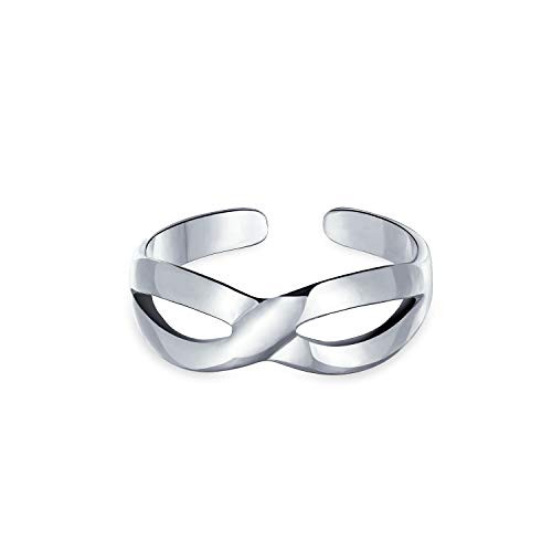 Figure 8 Midi Infinity Toe Ring Thin Band For Women For Teen 925 Silver Sterling Adjustable
