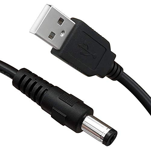 USB 2_0 A Type Male to DC 5_5 x 2_1mm DC 5V Power Plug Connector Cable Black