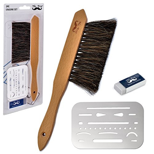 Mr. Pen- Drafting Brush, Eraser Shield, Eraser Artist, Dusting Brush, Desk Brush, Eraser Brush, Art Supplies, Drawing Tools for Drafting, Drafting Supplies, Drafting Dust Brush, Eraser Shield Drafting