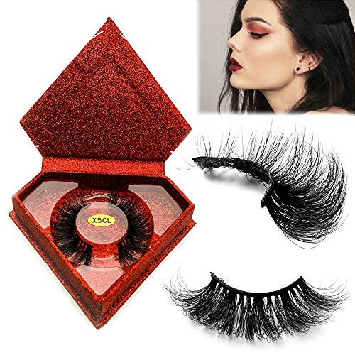 3D Mink Eyelashes False Eyelashes 25mm Lashes Dramatic Long Lashes 25mm Siberian Mink Lashes Natural Laryered Effect Handmade viEYEve Strip Lashes Reusable Real Mink Lashes 1 Pair X5CL