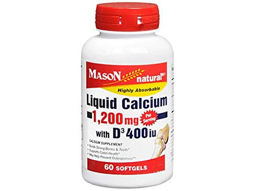 Mason Natural Liquid Calcium 1200mg with D3 2000iu Softgels 60 ea