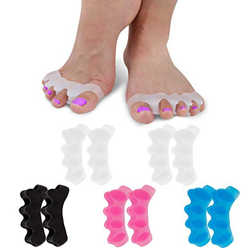 5 Pair Toe Separators for Overlapping Toes and Restore Crooked Toes to Their Original Shape Correct Bunions Toe Spacers Toe Straightener Toe Stretcher Hammer Toes Big Toe Corrector - Universal Size 5 Pair Toe Separators for Overlapping Toes and Restore Crooked Toes to Their Original Shape Correct Bunions Toe Spacers Toe Straightener Toe Stretcher Hammer Toes Big Toe Corrector - Universal Size