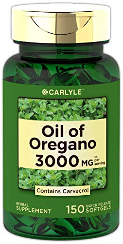 Oregano Oil 3000 mg 150 Softgel Capsules  Contains Carvacrol  Non-GMO   Gluten Free  Oil of Oregano Pills by Carlyle