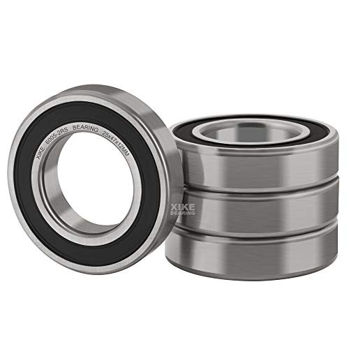 XiKe 4 Pcs 6005-2RS Double Rubber Seal Bearings 25x47x12mm Pre-Lubricated and Stable Performance and Cost Effective Deep Groove Ball Bearings XiKe 4 Pcs 6005-2RS Double Rubber Seal Bearings 25x47x12mm Pre-Lubricated and Stable Performance and Cost Effective Deep Groove Ball Bearings