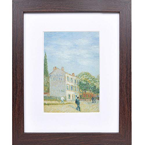 Muzilife 8x10 Wood Picture Frame Flat Display Pictures 5x7 with Mat or 8x10 Without Mat for Wall or Tabletop 1pc Walnut