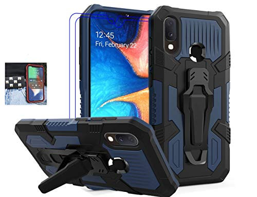 Coverl Samsung Galaxy A20 A30 Case Not Fit A20S with Tempered Glass Screen Protector Military Grade Protective Phone Case with Belt Clip Kickstand for Samsung Galaxy A20 A30 Dark Blue