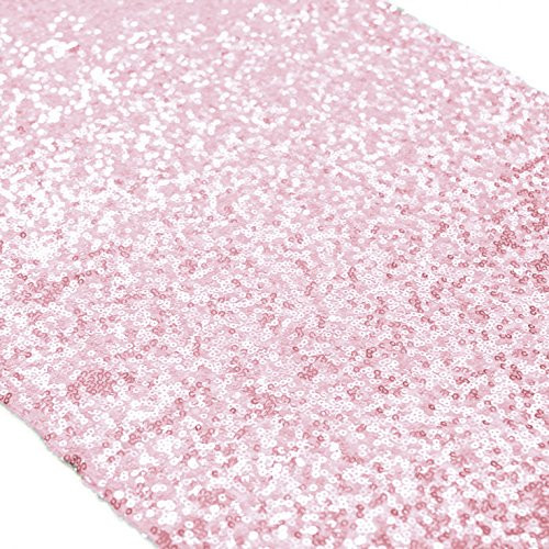 ShinyBeauty Sequin Table Runner, 12 by 72-Inch-Pink,Shimmer Table Runner, Bling Table Runner, Wedding Table Runner, Custom Table Runner