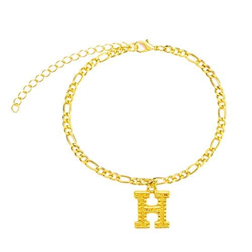 Initial Anklet Gold Letter Anklet Figaro Chain 14K Gold Ankle Bracelets for Women Cute Anklets for Teen Girls Summer Anklet Beach Foot Jewelry H Initial Anklet Gold Letter Anklet Figaro Chain 14K Gold Ankle Bracelets for Women Cute Anklets for Teen Girls Summer Anklet Beach Foot Jewelry H