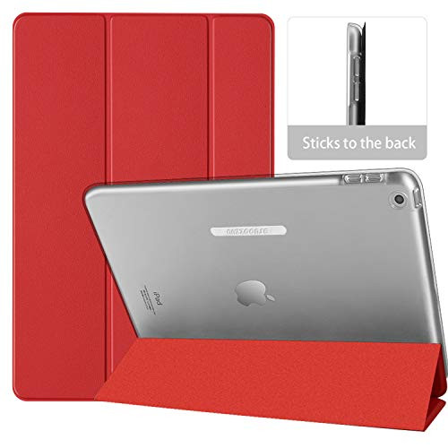NAZZO iPad 8th Generation Case 2020 iPad 7th Generation Case 2019 iPad 10_2 Case Three Angles Magnetic Stand Translucent Hard Shell SleepWake Protective Cover for iPad 10_2 inch Red