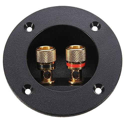 Tinksky DIY 2-Way Speaker Box Terminal Binding Post Round Screw Cup Connector Subwoofer Plug (Black)