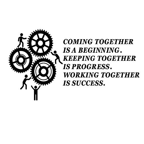 MOVANKRO Teamwork Coming Together is a Beginning Quote Vinyl Decal Home and Office Wall Decor Stickers Mural