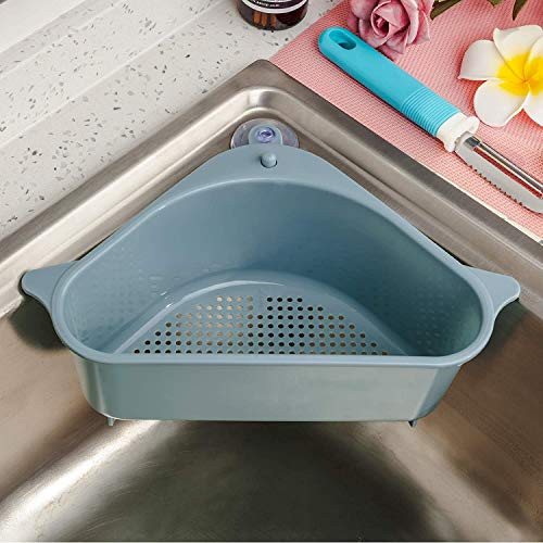 Sink Strainers Basket Kitchen Drain Shelf Sink Storage Holder with Suction Cup for Support Corner
