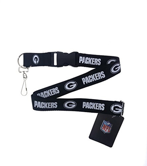 Sports Football Lanyard Fan Keychain Packers- Black Sports Football Lanyard Fan Keychain Packers- Black