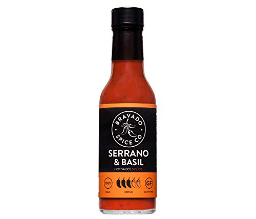 Serrano And Basil Hot Sauce By Bravado Spice Gluten Free Vegan Low Carb Paleo Hot Sauce All Natural 5 oz Hot Sauce Bottle Award Winning Gourmet Hot Sauce Serrano And Basil Hot Sauce By Bravado Spice Gluten Free Vegan Low Carb Paleo Hot Sauce All Natural 5 oz Hot Sauce Bottle Award Winning Gourmet Hot Sauce