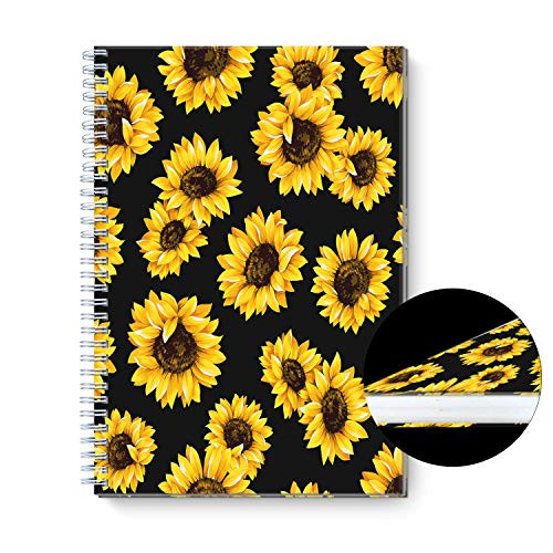 Yellow Blooming Sunflower - A5 Clothed Spiral Notebook - Ruled NotebookJournal - Lined Journal - 5_83 X 8_36 Hardcover Books - College Ruled Spiral NotebookJournal - Coated Paper Cover Notebook