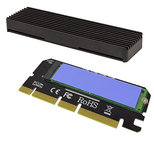 GODSHARK NVME Adapter PCIe x16 with Heat Sink M_2 SSD Key M to PCI Express Expansion Card Support PCIe x4 x8 x16 Slot Support 2230 2242 2260 2280 Compatible for Windows XP  78  10