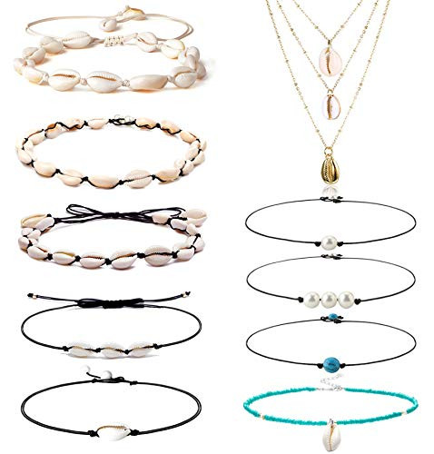 Shell Pearl Choker Necklace 