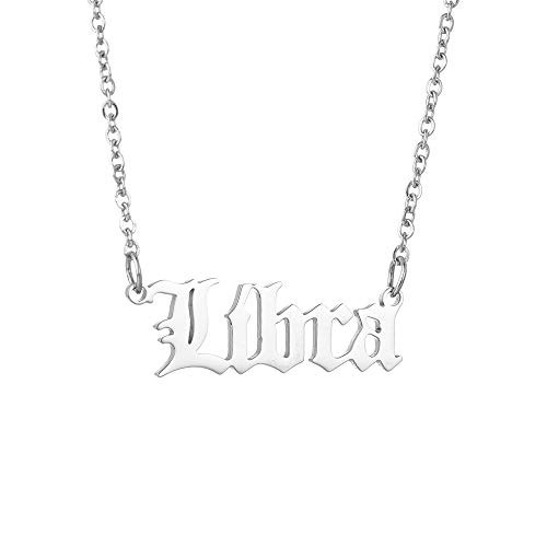 choice of all Old English Libra Zodiac Necklaces for Women Stainless Steel Letter Constellation Necklace Astrology Jewelry Birthday Gift Libra9_23-10_23 choice of all Old English Libra Zodiac Necklaces for Women Stainless Steel Letter Constellation Necklace Astrology Jewelry Birthday Gift Libra9_23-10_23