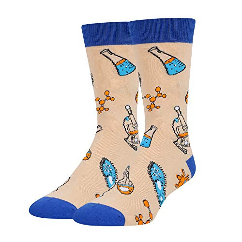 Funny Biology Science Lab Socks For Men-Novelty Science Biology Chemistry Gifts For Teacher Nerd