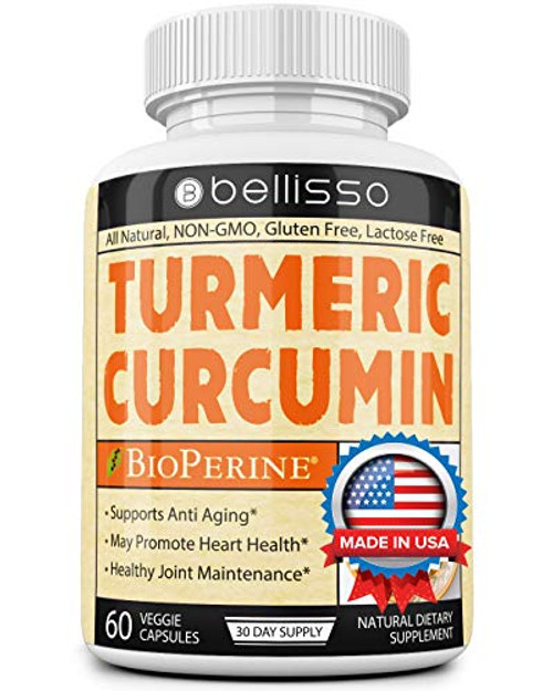 Turmeric Curcumin Supplement Capsules with Bioperine Joint Support and Pain Relief Organic All Natural Antioxidant Gluten Free Lactose Free Non-GMO Pills Made in USA Turmeric Curcumin Supplement Capsules with Bioperine Joint Support and Pain Relief Organic All Natural Antioxidant Gluten Free Lactose Free Non-GMO Pills Made in USA
