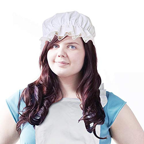 Premium Mob Cap?White Mop Hat for Thanksgiving Bonnet Colonial Costume Accessory Revolutionary Dress upMob Cap