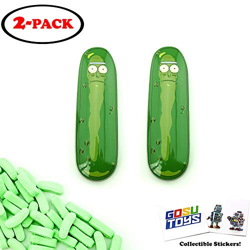 Rick and Morty Pickle Rick Dill Pickle Flavored Candy 2 Pack with 2 GosuToys Stickers