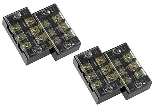 ZLYY 4Pcs Dual Rows 3 Positions 600V 25A Cable Barrier Block Terminal Strip TB-2503L