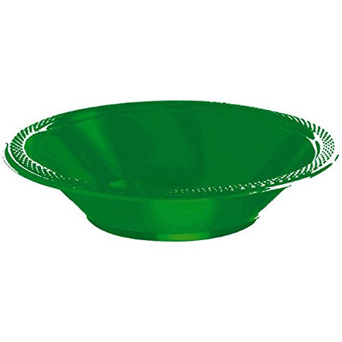 Amscan 43034.03 Plastic Bowls 12oz. Festive Green