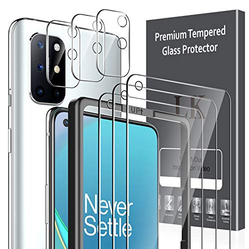 LK 6 Pack 3 Pack Screen Protector  3 Pack Camera Lens Protector for OnePlus 8T Tempered Glass Easy Frame Installation HD Ultra-Thin Anti-Scratch