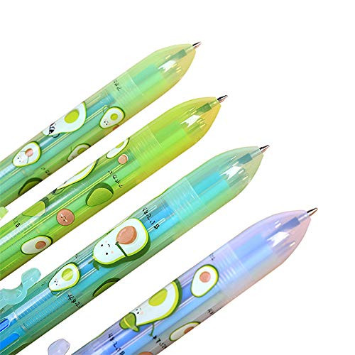 Avocado Party Shuttle Pens Ballpoint Pen Retractable Gel Pen 10-In-1 Shuttle Pens Leaflai 8 Multicolor Dance With Cats Set 0_5mm Liquid Ink Pens For Office School Supplies Children Gift 4PCS