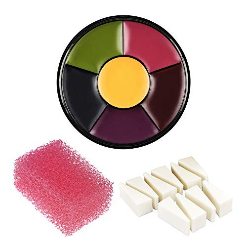 Wismee Halloween Professional 6 Color Bruise Wheel for Special Effects Face Body Paint Oil for Sfx Makeup with Sponges Set Wismee Halloween Professional 6 Color Bruise Wheel for Special Effects Face Body Paint Oil for Sfx Makeup with Sponges Set