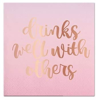 Slant Foil Cocktail Beverage Napkins 20ct Drink Well With Others