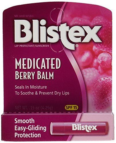 Blistex Medicated Lip Balm SPF 15 Berry _15-Ounce Tubes Pack of 8