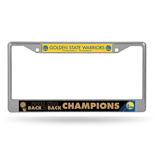 Rico Industries NBA Golden State Warriors 2018 Basketball Champions Standard Chrome License Plate Frame 12 Silver