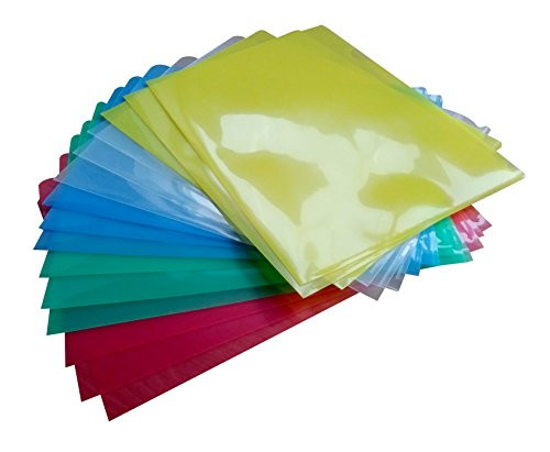 AROM Office Clear Document Folder Set of 15 in 5 assorted Colors