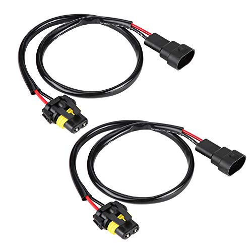 Terisass Pair of H11 to 9006 9005 Converter Wire Harness Left and Right Car Wiring Harness Socket for Headlight Fog Light
