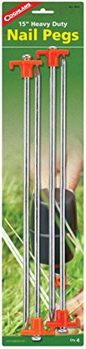 Coghlans Nail Tent Pegs 15-Inch 4-Pack Multi 1812