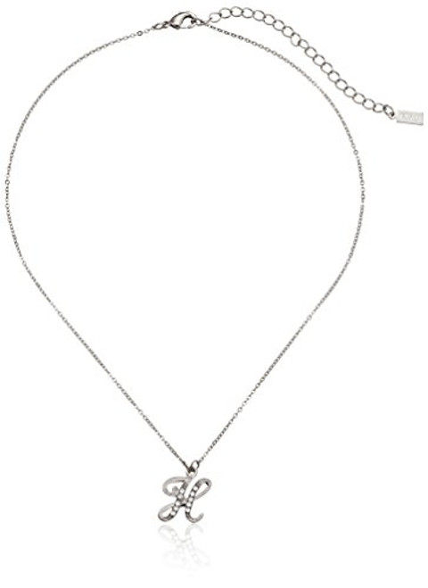 1928 Jewelry Silver-Tone Crystal Initial H Pendant Necklace 16 1928 Jewelry Silver-Tone Crystal Initial H Pendant Necklace 16