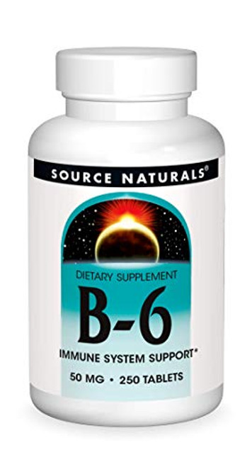 Source Naturals Vitamin B-6 50 mg Immune System Support - 250 Tablets