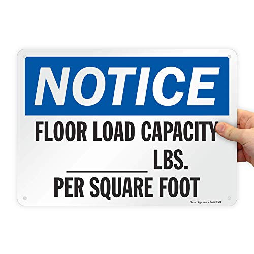 SmartSign Notice - Floor Load Capacity -- Lbs_ Per Square Foot Write-On Sign  10 x 14 Plastic