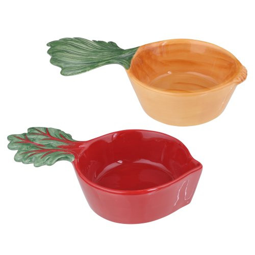 Grasslands Road Ceramic Vegetable Snack Bowl Assortment 5-Inch Set of 4