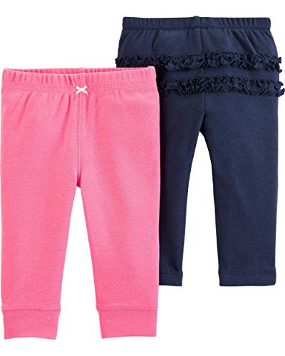 Carters Baby Girls 2-Pack Pants 9 Months PinkBlue
