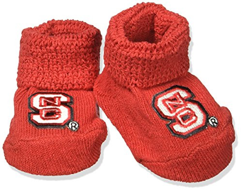 Two Feet Ahead NCAA Newborn Infant Booties with Gift Box North Carolina State Wolfpack Solid