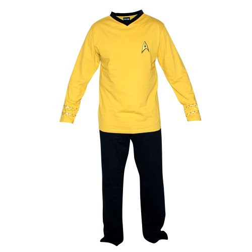 ThinkGeek Star Trek Adult Captain Kirk Officer Uniform Pajama Set (Small)