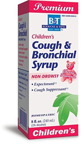 Boericke   Tafel Childrens Cough   Bronchial Syrup Cough Suppressant   Expectorant Non-Drowsy Homeopathic Cherry Flavor 8 Ounce